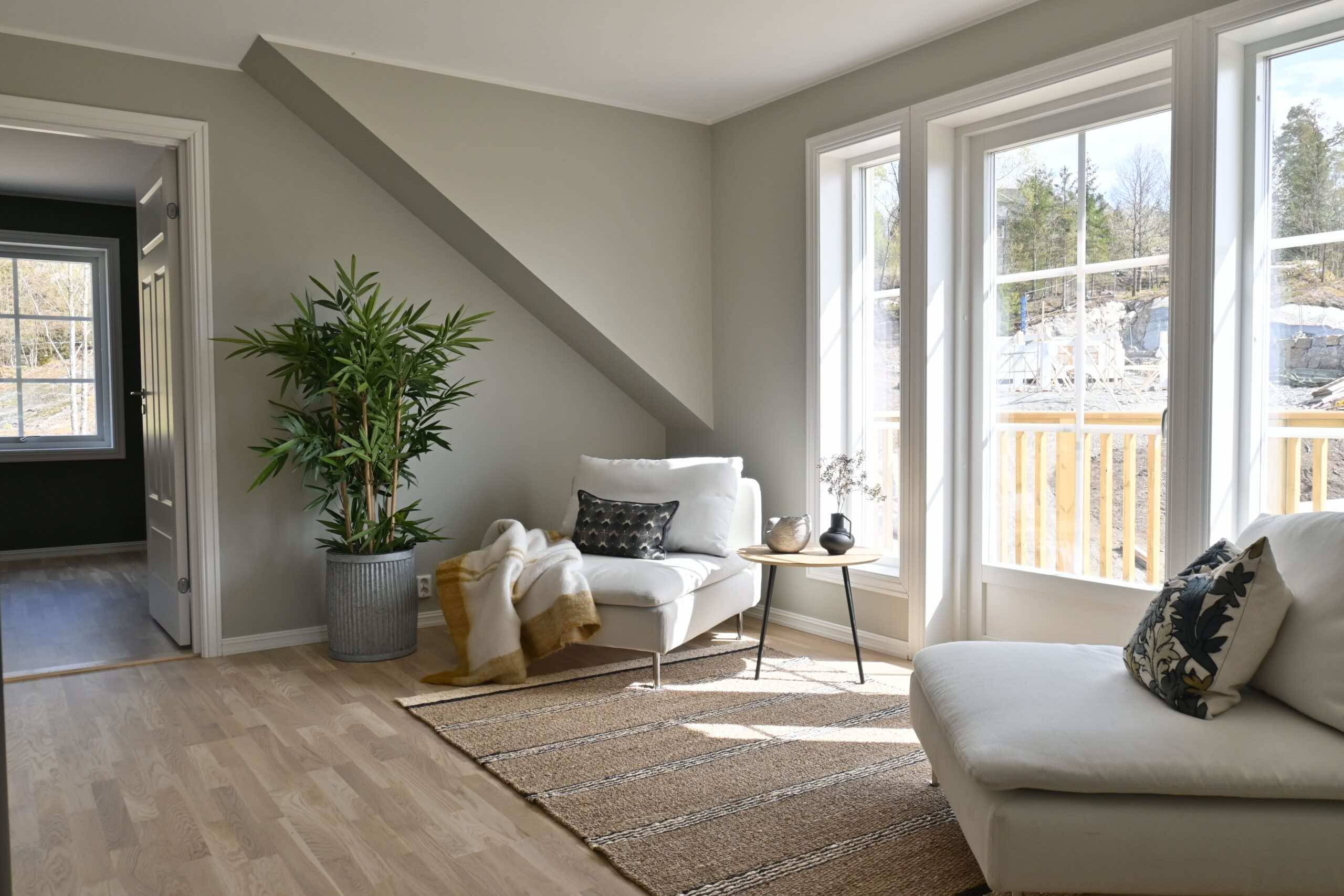 Loftstuen i ferdighuset Zara, en klassisk og tidløs husmodell