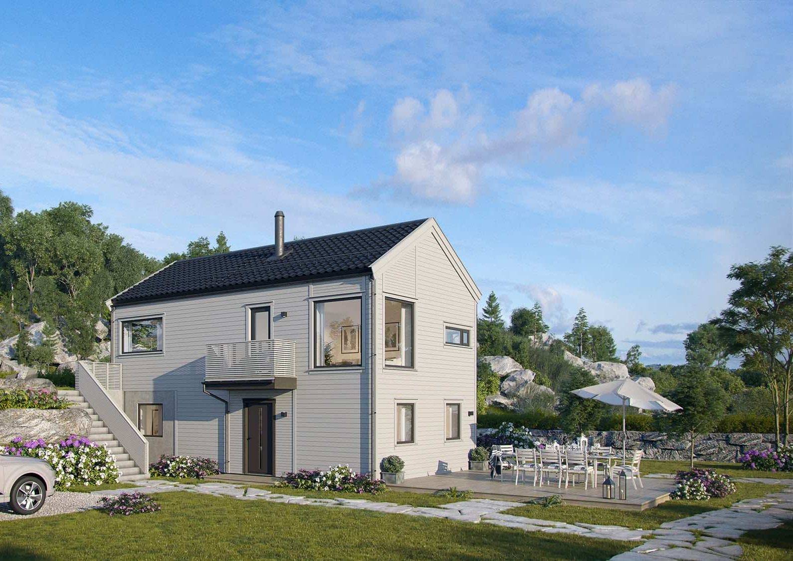 Vindy på skrå tomt
