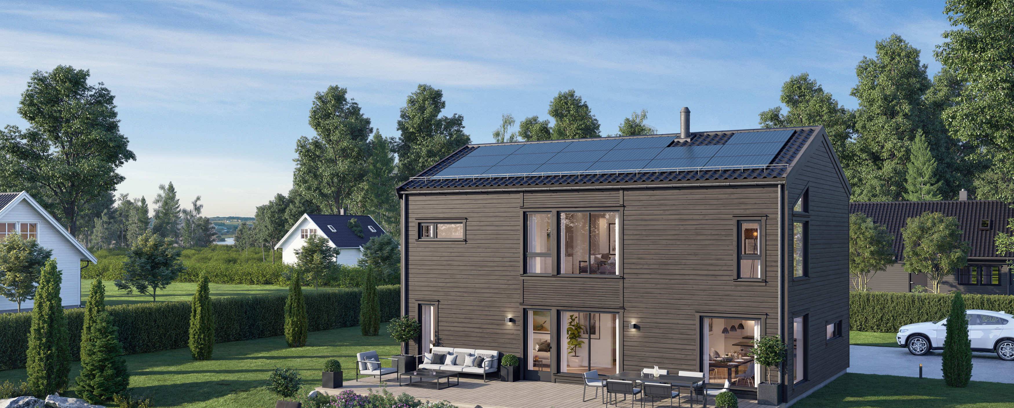 Husmodellen Nelly med integrerte solceller smal versjon